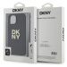 DKNY PU Leather Stack Logo Wrist Strap kryt iPhone 14 černý