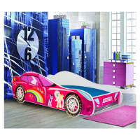 Dětská postel - Růžové auto Rozměr: 140 x 70 cm