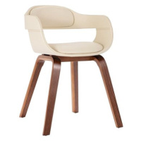 Jídelní židle bílá ohýbané dřevo a umělá kůže, 327330