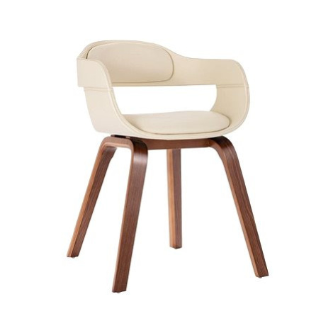 Jídelní židle bílá ohýbané dřevo a umělá kůže, 327330 SHUMEE