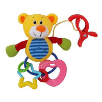 Baby Mix Plyšová hračka s chrastítkem medvěd žlutá