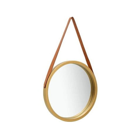 Nástěnné zrcadlo s popruhem 40 cm zlaté SHUMEE
