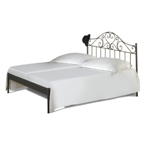 Kovová postel Malaga kanape Rozměr: 160x200 cm, barva kovu: 6A šedá zlatá pat.