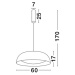 Nova Luce Designové LED svítidlo Landon v černo měděném tónu - pr. 600 x 170 x 1570 mm, 40 W, vč
