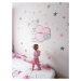 Dětské nálepky na zeď - Medvídek s růžovým srdíčkem a jménem