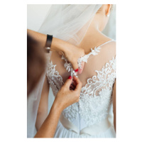 Fotografie Gorgeous  bride in white dress, Ivan Kyryk, 26.7x40 cm