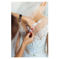 Fotografie Gorgeous  bride in white dress, Ivan Kyryk, 26.7 × 40 cm