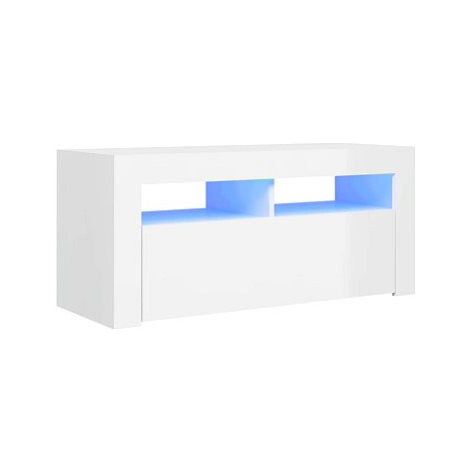 SHUMEE s LED osvětlením bílý s vysokým leskem 90 × 35 × 40 cm