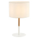 Zambelis Textilní stolní lampa 20215 kov/světlé dřevo bílá