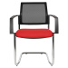 Topstar Síťovaná stohovací židle, křeslo na pružné podnoži, bal.j. 2 ks, červený sedák, pochromo