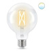 LED Žárovka WiZ Tunable White Filament 8718699786694 E27 G95 6,7-60W 806lm 2700-6500K, stmívatel