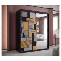 Šatní skříň Abi Walencja 2 Barva korpusu: Černá, Rozměry: 150 cm, Dveře: Walencja + zrcadlo