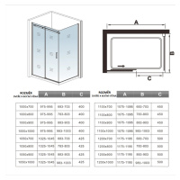 H K Obdélníkový sprchový kout HARMONY 130x80, L/P varianta SE-HARMONY13080