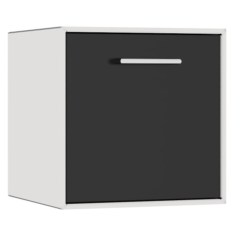 mauser Závěsný samostatný box, 1 zásuvka, šířka 385 mm, signální bílá / černá