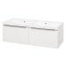 MEREO Mailo, koupelnová skříňka s umyvadlem z litého mramoru 121 cm, bílá, chrom madlo CN518M