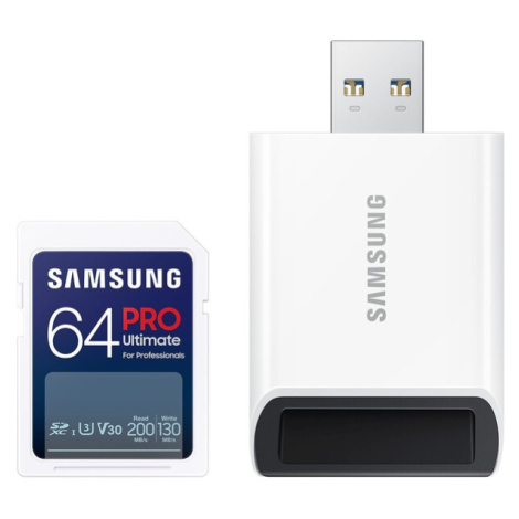 Samsung SDXC 64GB PRO ULTIMATE + USB adaptér MB-SY64SB/WW Bílá