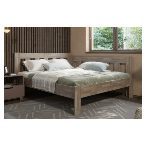 Rohová dřevěná postel Elisa, pravý roh, provedení BO105 šedý granit, 140x200 cm ProSpánek