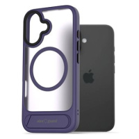 AlzaGuard Matte Case with Stand Compatible with MagSafe for iPhone 16 fialový