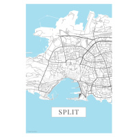 Mapa Split white, 26.7x40 cm