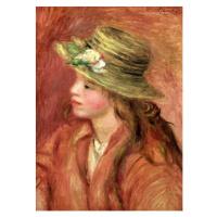 Obrazová reprodukce Young Girl in a Straw Hat, c.1908, Pierre Auguste Renoir, 30 × 40 cm