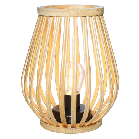 Solight Bambusová lucerna s LED žárovkou, teplá bílá, 2 × AA, 20 cm