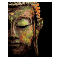 Diamondi - BUDDHA NA ČERNÉM POZADÍ, 40x50 cm, vypnuté plátno na rám