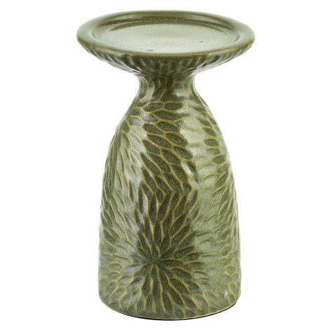 Mondex Keramický svícen YARINE GREEN 16,5 cm zelený