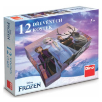 Dřevěné licenční kostky Frozen II – 12 kostek