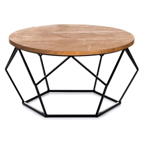 HowHomely Konferenční stolek OAKLOFT 40x70 cm černá/dub