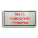 Accept Piktogram "SKLAD CHEMICKÝCH PŘÍPRAVKŮ" (160 × 80 mm) (stříbrná tabulka - barevný tisk)