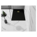 MEXEN/S Stone+ obdélníková sprchová vanička 140 x 80, černá, mřížka zlatá 44708014-G