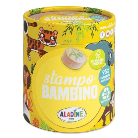 Dětská dřevěná razítka Aladine Stampo Bambino 8ks Safari