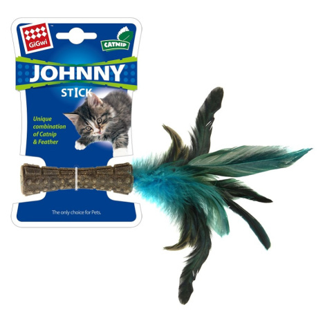 GiGwi Johnny Stick Catnip s modrými peříčky