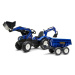 Falk Šlapací traktor 3090W New Holland T8 s nakladačem, rypadlem a maxi vlečkou