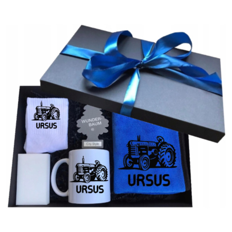 Sada pro farmáře dárek Ursus traktor narozeniny box s kelímkem