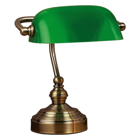Markslöjd Stolní lampa Bankers, výška 25 cm zelená