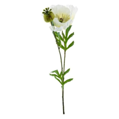 Vlčí mák řezaný umělý s 1květem a poupětem bílý 82cm Nova Nature