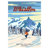 Ilustrace Whistler Travel Ski resort poster vintage., VectorUp, 30 × 40 cm