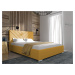 Eka Čalouněná postel MERKURY 90x200 cm Barva látky Trinity: (2318) Žlutá, Úložný prostor: S dřev