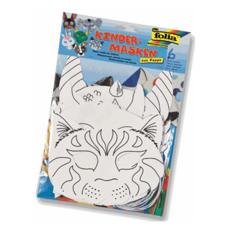 Papírové masky pro následnou dekoraci - pes, kočka, kůň, slon, zajíc, drak Bringmann - Folia Paper