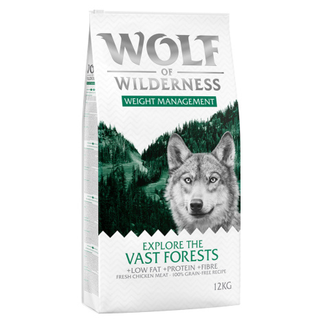 Výhodné balení Wolf of Wilderness "Explore" 2 x 12 kg - Explore The Vast Forests - Weight Manage
