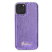 Guess Sequin Script Logo Zadní Kryt pro iPhone 12/12 Pro Purple