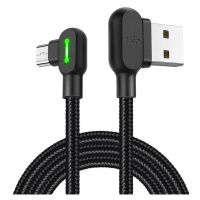 Úhlový kabel USB-Micro USB Mcdodo CA-5280 LED, 3 m (černý)