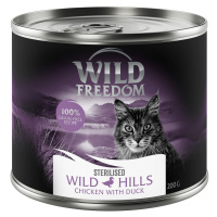 Wild Freedom Adult Sterilised 6 x 200 g – bez obilovin - Wild Hills Sterilised – kachna a kuře