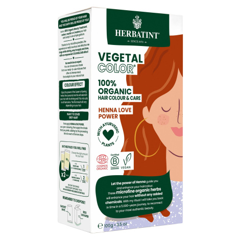 HERBATINT Vegetal Colour Bio Rostlinná barva na vlasy Henna Love Power