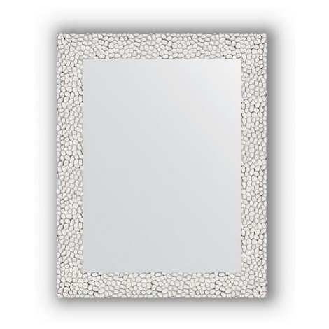 Zrcadlo v rámu, stříbrobílý tepaný reliéf FOR LIVING