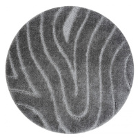 Koupelnový kobereček SUPREME WAVES vlny, šedý kruh