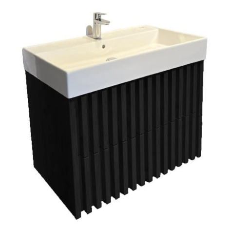 Koupelnová skříňka s umyvadlem SAT Delano 60x56x46 cm černá mat DELANO60ZCSAT