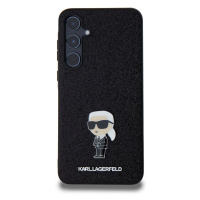 Zadní kryt Karl Lagerfeld Fixed Glitter Metal Ikonik pro Samsung Galaxy A55 5G, černá