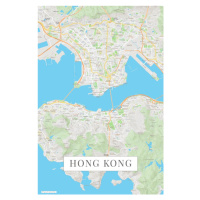 Mapa Hong Kong color, (26.7 x 40 cm)